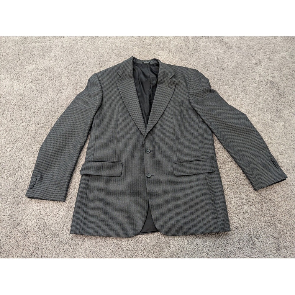 Robert Stock Blazer Mens‎ 42L Jacket Two Button Front Pockets Gray